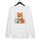 Felpa girocollo casual larga con stampa "Reading Fox" stampata su richiesta, taglia: XS (bianco) Felpa girocollo casual larga con stampa "Reading Fox" stampata su richiesta, taglia: XS (bianco)