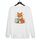Felpa girocollo casual larga con stampa "Reading Fox" stampata su richiesta, taglia: S (bianco) Felpa girocollo casual larga con stampa "Reading Fox" stampata su richiesta, taglia: S (bianco)