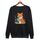 Felpa girocollo casual larga con stampa "Reading Fox" stampata su richiesta, taglia: XXXL (nero) Felpa girocollo casual larga con stampa "Reading Fox" stampata su richiesta, taglia: XXXL (nero)