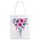Stampa su tela con fiori ad acquerello su borsa a richiesta, dimensioni: 35x30 cm (bianco) Stampa su tela con fiori ad acquerello su borsa a richiesta, dimensioni: 35x30 cm (bianco)