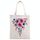 Stampa su tela con fiori ad acquerello su borsa a richiesta, dimensioni: 35x30 cm (beige) Stampa su tela con fiori ad acquerello su borsa a richiesta, dimensioni: 35x30 cm (beige)