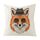 Cuscino per divano stampato Gentleman Fox con stampa centrale su richiesta, dimensioni: 60x60 cm (lino bianco)