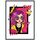 Dipinto decorativo con ragazza dai capelli viola con cornice PS, stampa su richiesta, dimensioni: 15x20 cm