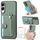 Per Samsung Galaxy S25 Edge 5G Custodia per telefono con cinturino e cavalletto con coltello per attrezzi (verde)
