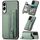 Per Samsung Galaxy S25 Edge 5G Custodia per telefono con cerniera a portafoglio orizzontale in fibra di carbonio (verde) Per Samsung Galaxy S25 Edge 5G Custodia per telefono con cerniera a portafoglio orizzontale in fibra di carbonio (verde)