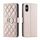 Per Sony Xperia 5 V Ring Buckle Custodia in pelle rombica per telefono (oro rosa) Per Sony Xperia 5 V Ring Buckle Custodia in pelle rombica per telefono (oro rosa)