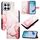 Per Honor X8c 4G PT003 Custodia in pelle con motivo in marmo (oro rosa)