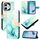 Custodia in pelle con motivo marmo per Honor 400 Lite PT003 (verde)