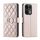 Per OPPO Reno13 Pro 5G Custodia per telefono in pelle con fibbia ad anello e rombi (oro rosa)