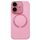 Per iPhone 16 Plus Custodia per telefono in silicone MagSafe con lente in vetro acrilico e finestra piccola (rosa) Per iPhone 16 Plus Custodia per telefono in silicone MagSafe con lente in vetro acrilico e finestra piccola (rosa)