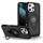 Custodia magnetica con supporto ad anello per iPhone 16 Pro Max (nera)