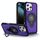 Per iPhone 16 Pro Max Custodia magnetica con supporto ad anello (viola)
