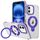 Per iPhone 16 Custodia per telefono con supporto magnetico MagSafe in acrilico ibrido TPU bicolore (viola)