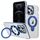 Per iPhone 12 Pro Custodia per telefono con supporto magnetico MagSafe in acrilico ibrido TPU bicolore (blu) Per iPhone 12 Pro Custodia per telefono con supporto magnetico MagSafe in acrilico ibrido TPU bicolore (blu)