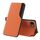 Per iPhone 16e Custodia in pelle con display laterale Flip (arancione)
