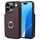 Per iPhone 16 Pro YM005 Custodia per telefono con cordino lungo e motivo a carte (viola scuro)