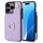 Per iPhone 16 Pro YM005 Custodia per telefono con cordino lungo e motivo a pelle (viola chiaro)
