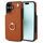 Per iPhone 16 Plus YM005 Custodia per telefono con cordino lungo e pelle al tatto (marrone)