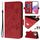 Custodia in pelle antifurto RFID per Honor 400 Lite con motivo a rose in rilievo (rosso)