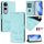 Custodia in pelle con stampa RFID per vivo V50 Lite 5G Smile Embossing (verde menta) Custodia in pelle con stampa RFID per vivo V50 Lite 5G Smile Embossing (verde menta)