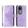 Per vivo V50 Custodia in pelle con motivo floreale in rilievo (viola)