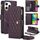 Per iPhone 16 Pro YM016 Custodia per telefono in pelle con cerniera rombica e cordino (viola scuro)