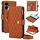 Per iPhone 16 Plus YM016 Custodia per telefono in pelle con cerniera rombica e cordino (marrone)