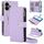 Per iPhone 16 Plus YM016 Custodia per telefono in pelle con cerniera rombica e cordino (viola chiaro) Per iPhone 16 Plus YM016 Custodia per telefono in pelle con cerniera rombica e cordino (viola chiaro)