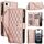 Per iPhone 16e YM016 Custodia per telefono in pelle con cerniera rombica e cordino (oro rosa) Per iPhone 16e YM016 Custodia per telefono in pelle con cerniera rombica e cordino (oro rosa)