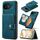 Per Google Pixel 9a JEEHOOD J01 Retro Custodia per telefono con portafoglio magnetico staccabile (blu)