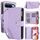 Per Google Pixel 9 / 9 Pro YM016 Custodia per telefono in pelle con cerniera rombica e cordino (viola chiaro)