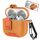 Per AirPods 4 Custodia per auricolari wireless in pelle con gancio e supporto (arancione) Per AirPods 4 Custodia per auricolari wireless in pelle con gancio e supporto (arancione)