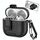 Per AirPods 4 Custodia per auricolari wireless in pelle con gancio e supporto (nero) Per AirPods 4 Custodia per auricolari wireless in pelle con gancio e supporto (nero)