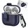 Per AirPods 4 Custodia per auricolari wireless in pelle con gancio e supporto (blu scuro) Per AirPods 4 Custodia per auricolari wireless in pelle con gancio e supporto (blu scuro)