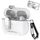 Per AirPods Pro 2 Custodia per auricolari wireless in pelle con gancio e supporto (bianco) Per AirPods Pro 2 Custodia per auricolari wireless in pelle con gancio e supporto (bianco)