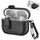 Per AirPods Pro Custodia per auricolari wireless in pelle con gancio e supporto (nero) Per AirPods Pro Custodia per auricolari wireless in pelle con gancio e supporto (nero)