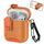 Per AirPods 1/2 Custodia per auricolari wireless in pelle con gancio e supporto (arancione) Per AirPods 1/2 Custodia per auricolari wireless in pelle con gancio e supporto (arancione)
