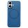 Per iPhone 16 Plus Custodia per telefono MagSafe in silicone liquido con struttura in metallo (blu navy)