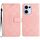 Custodia in pelle con trama a griglia rombica per OPPO Reno13 5G (rosa)
