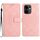 Per OPPO Reno13 F 5G Custodia per telefono in pelle con trama a griglia rombica (rosa)
