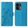 Custodia in pelle con motivo a farfalla e fiori in rilievo per OPPO Reno13 Pro (blu) Custodia in pelle con motivo a farfalla e fiori in rilievo per OPPO Reno13 Pro (blu)