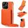 Per iPhone 16 Pro VIETAO Custodia per telefono in PU con texture Litchi e cordino (arancione)