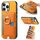 Custodia per iPhone 16 Pro con inserto laterale in pelle con anello a croce retrò e tasca porta carte MagSafe (gialla)