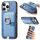 Custodia per iPhone 15 Pro Max con inserto laterale in pelle con anello a croce retrò e tasca porta carte MagSafe (blu) Custodia per iPhone 15 Pro Max con inserto laterale in pelle con anello a croce retrò e tasca porta carte MagSafe (blu)