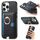 Custodia per iPhone 15 Pro Max con inserto laterale in pelle con anello a croce retrò e tasca porta carte MagSafe (nera) Custodia per iPhone 15 Pro Max con inserto laterale in pelle con anello a croce retrò e tasca porta carte MagSafe (nera)