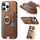 Custodia per iPhone 15 Pro con inserto laterale in pelle a forma di croce retrò, con anello e tasca porta carte MagSafe (marrone) Custodia per iPhone 15 Pro con inserto laterale in pelle a forma di croce retrò, con anello e tasca porta carte MagSafe (marrone)