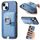 Custodia per iPhone 15 con inserto laterale in pelle con anello a croce retrò e tasca porta carte MagSafe (blu) Custodia per iPhone 15 con inserto laterale in pelle con anello a croce retrò e tasca porta carte MagSafe (blu)