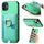 Custodia per iPhone 11 con inserto laterale in pelle con anello a croce retrò e tasca porta carte MagSafe (verde) Custodia per iPhone 11 con inserto laterale in pelle con anello a croce retrò e tasca porta carte MagSafe (verde)