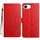 Per iPhone 16e Custodia per telefono in pelle con stampa floreale (rosso)
