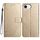 Per iPhone 16e Custodia in pelle con stampa floreale (oro)